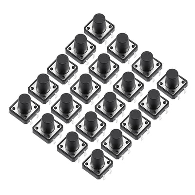 uxcell Uxcell 12x12x11mm Panel Mini/Micro/Small PCB Momentary Tactile Tact Push Button Switch DIP 20PCS