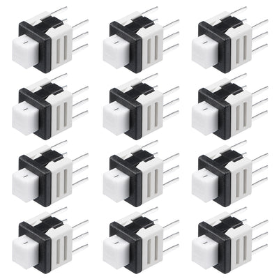 uxcell Uxcell 5.8x5.8x7mm PCB DIP Mounting Tact Tactile Push Button Switch Latching 6 Pin 12PCS