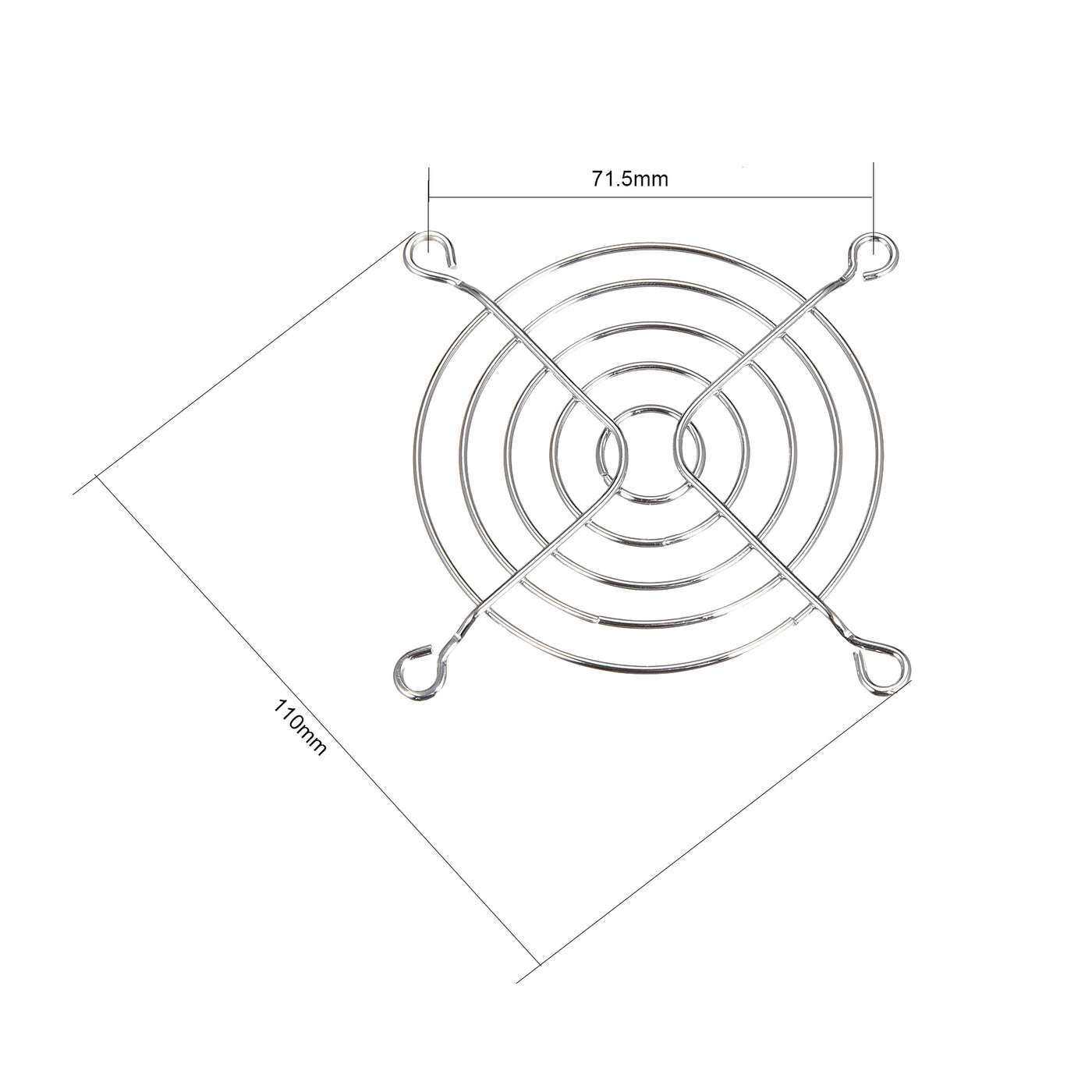 uxcell Uxcell 3 Packungen Lüftergitter Fingerschutz 110mmx110mm fuer 80mmx80mm Computer