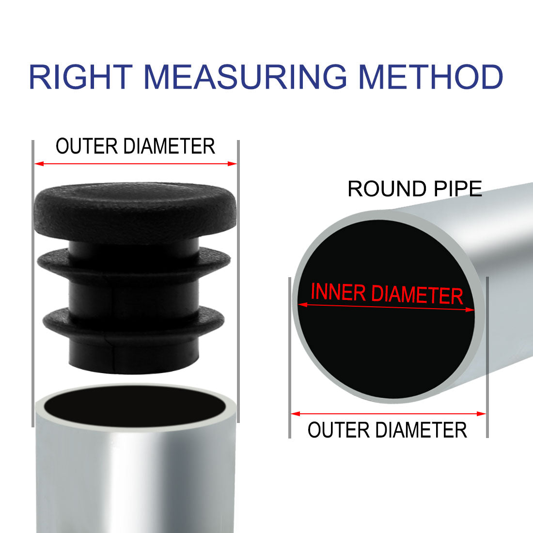 Uxcell Uxcell 36Stk. 1/2" 14mm Außendmr. Plastik runde Röhre Einsatz 0,43"-0,51" Innendmr.