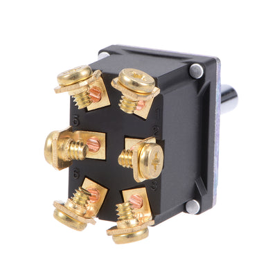 Harfington Uxcell T502C DPDT Rocker Toggle Switch Self Locking Heavy-Duty 15A 250V 20A 125V 6P ON/OFF/ON Switch Metal Bat Waterproof Boot Cap Cover 2pcs