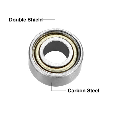 Harfington Uxcell Deep Groove Ball Bearings Metric Double Shielded Carbon Steel Bearings