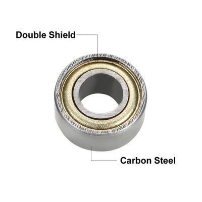 Harfington Uxcell Deep Groove Ball Bearings Metric Double Shielded Carbon Steel Bearings