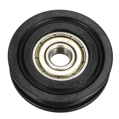 Harfington Uxcell 3.4mm Deep Metal U Groove Guide Bearing Pulley Rail Ball Wheel 8x40x10mm