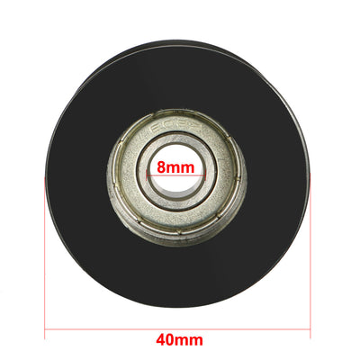 Harfington Uxcell 5.5mm Deep Metal V Groove Guide Bearing Pulley Rail Ball Wheel 8x40x20mm