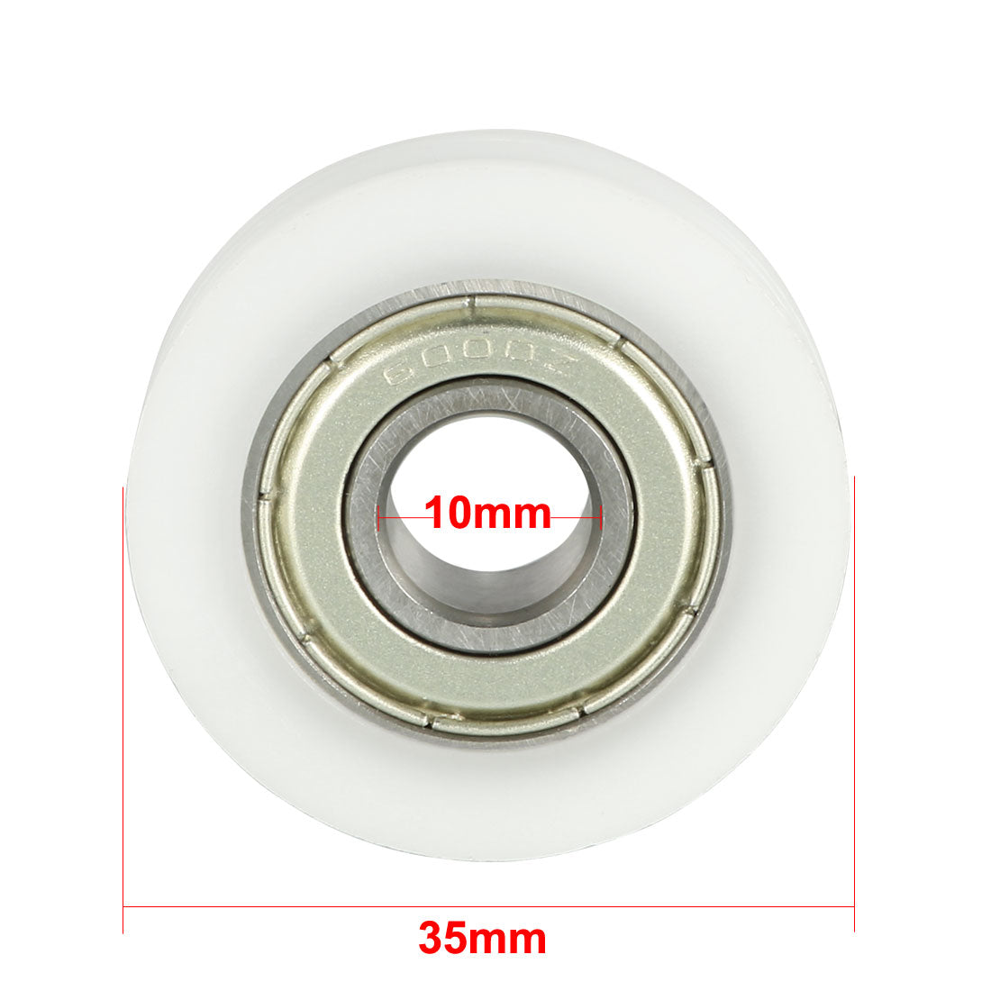 uxcell Uxcell 1.8mm Deep Metal V Groove Guide Bearing Pulley Rail Ball Wheel 10x35x9mm