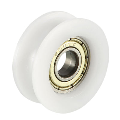 Harfington Uxcell 3mm Deep Metal V Groove Guide Bearing Pulley Rail Ball Wheel 6x24x9mm