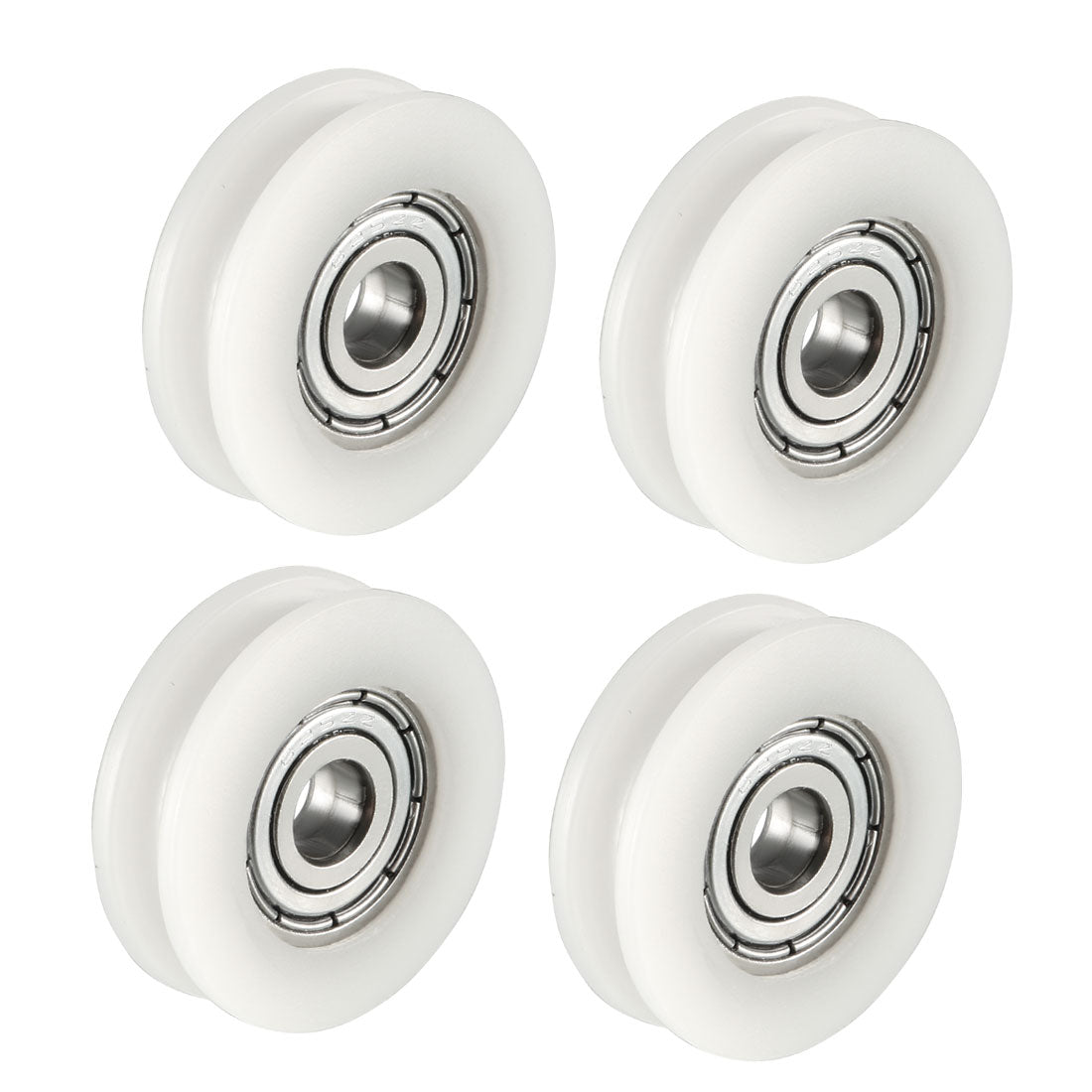 uxcell Uxcell 4pcs 1.8mm Deep Metal V Groove Guide Bearing Pulley Rail Ball Wheel 5x24x7mm