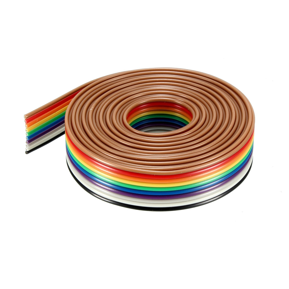 uxcell Uxcell Flat Ribbon Cable 10P Rainbow IDC Wire 1.27mm Pitch 2m Long