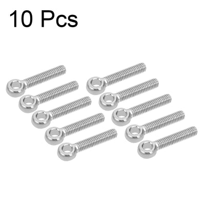 Harfington Uxcell M x mm 304 Stainless Steel Machine Lift Eye Bolt Rigging 10pcs