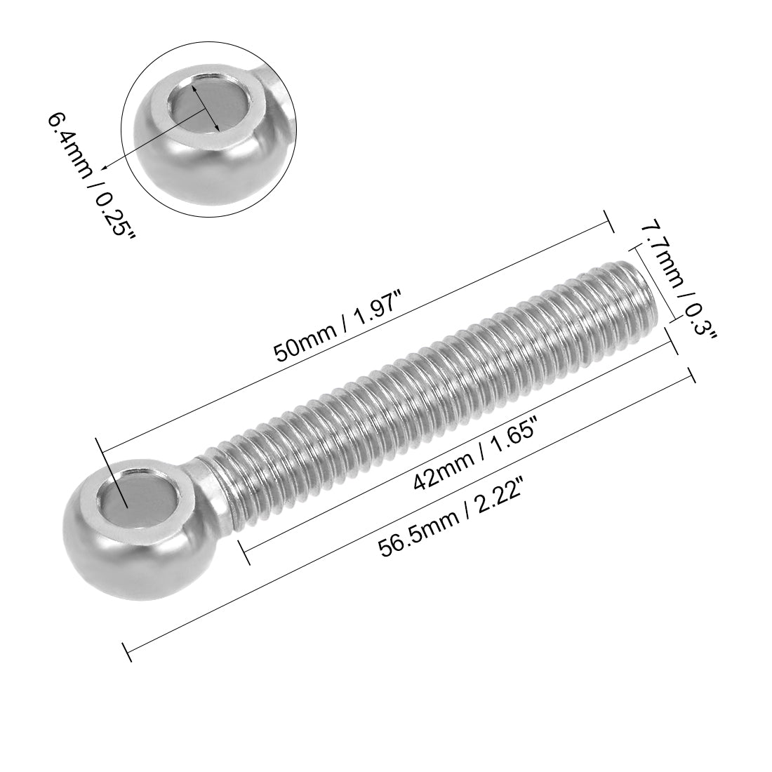 uxcell Uxcell M x mm 304 Stainless Steel Machine Lift Eye Bolt Rigging 10pcs