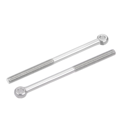 Harfington Uxcell M12 x 120mm 304 Stainless Steel Machine Shoulder Lift Eye Bolt Rigging 4pcs