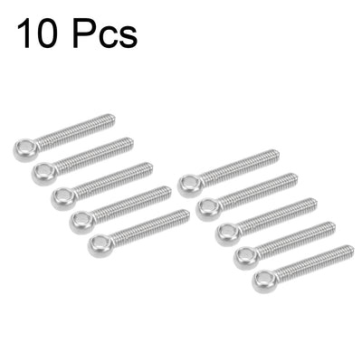 Harfington Uxcell M x mm 304 Stainless Steel Machine Lift Eye Bolt Rigging 10pcs