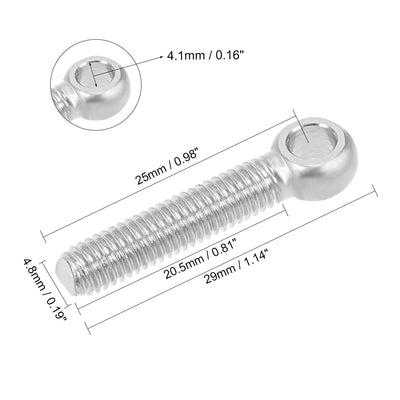 Harfington Uxcell M x mm 304 Stainless Steel Machine Lift Eye Bolt Rigging 10pcs