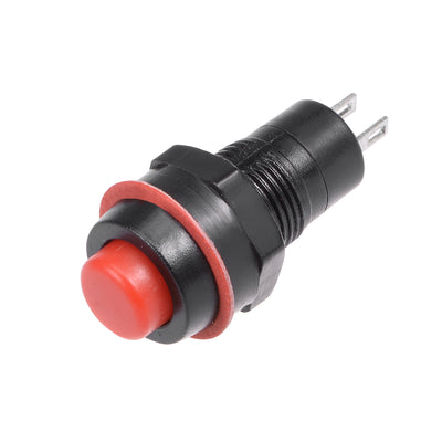 Harfington Uxcell 5pcs 10mm Momentary 2P Plastic Mini Round Push Button Switch Red SPST Nomally Open