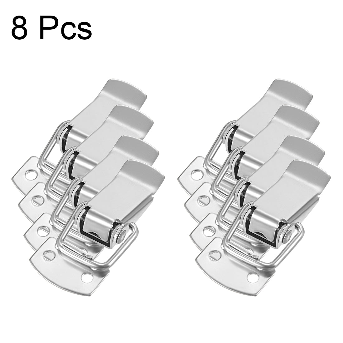 uxcell Uxcell 8 pcs 304 Stainless Steel Spring Loaded Toggle Case Box Chest Trunk Latch Catches Hasps Clamps, 49mm Overall Length