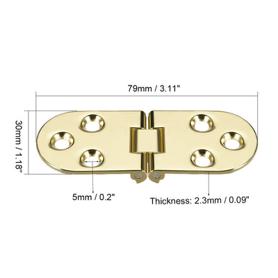 Harfington Uxcell Sewing Machine Table Folding Flip Hinge, Zinc alloy Chrome Plating Finish 2 Pcs