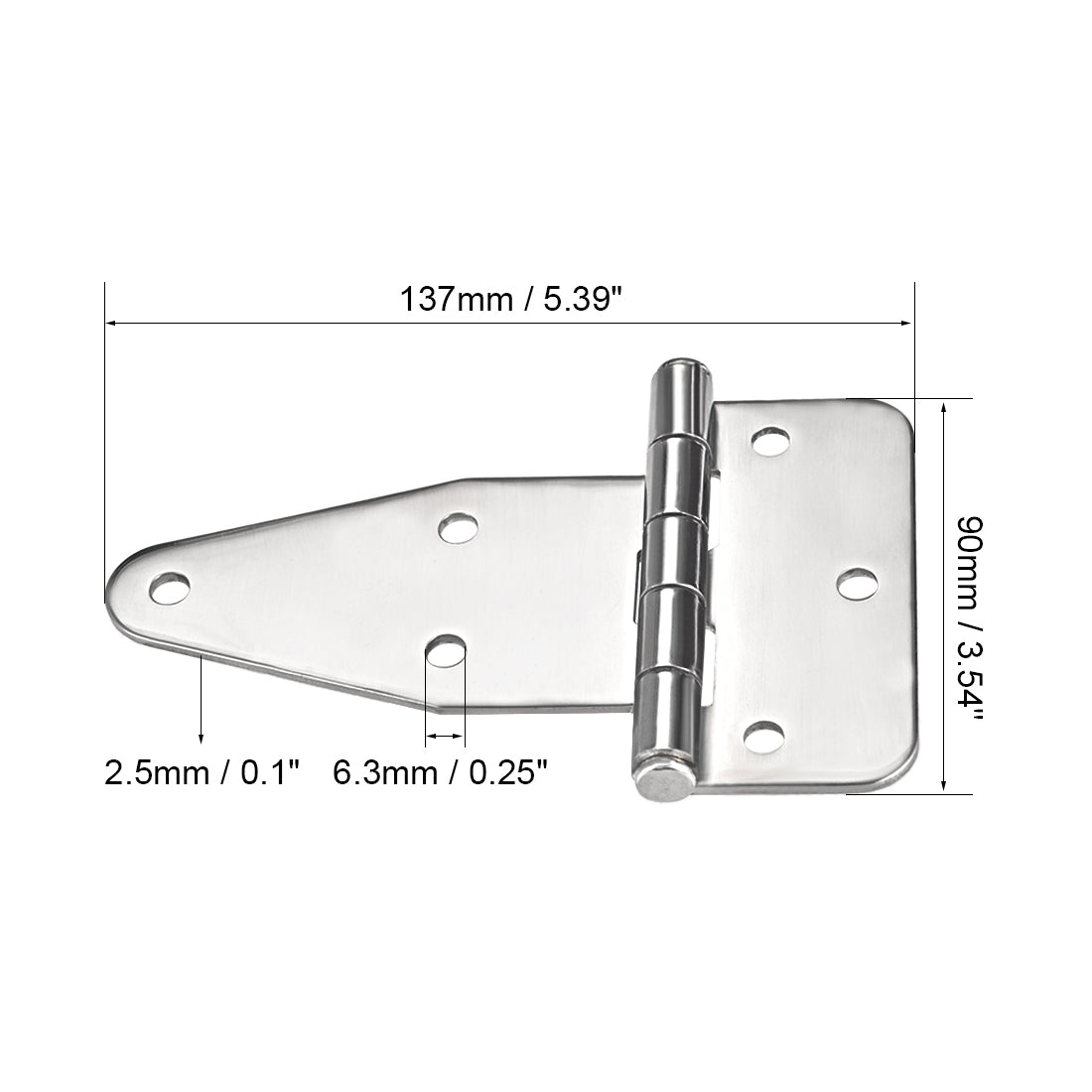 uxcell Uxcell T-Gurt Heavy Shed Scharnier Gate Tür Scharnier 304 Edelstahl, 137mm Gesamtlänge de