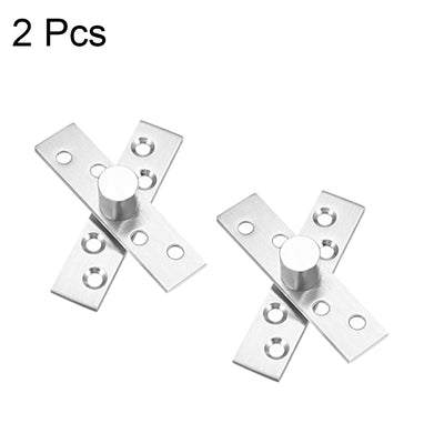 Harfington Uxcell 2 Sets Stainless Steel 360 Degree Door Pivot Hinge 75 x 17mm