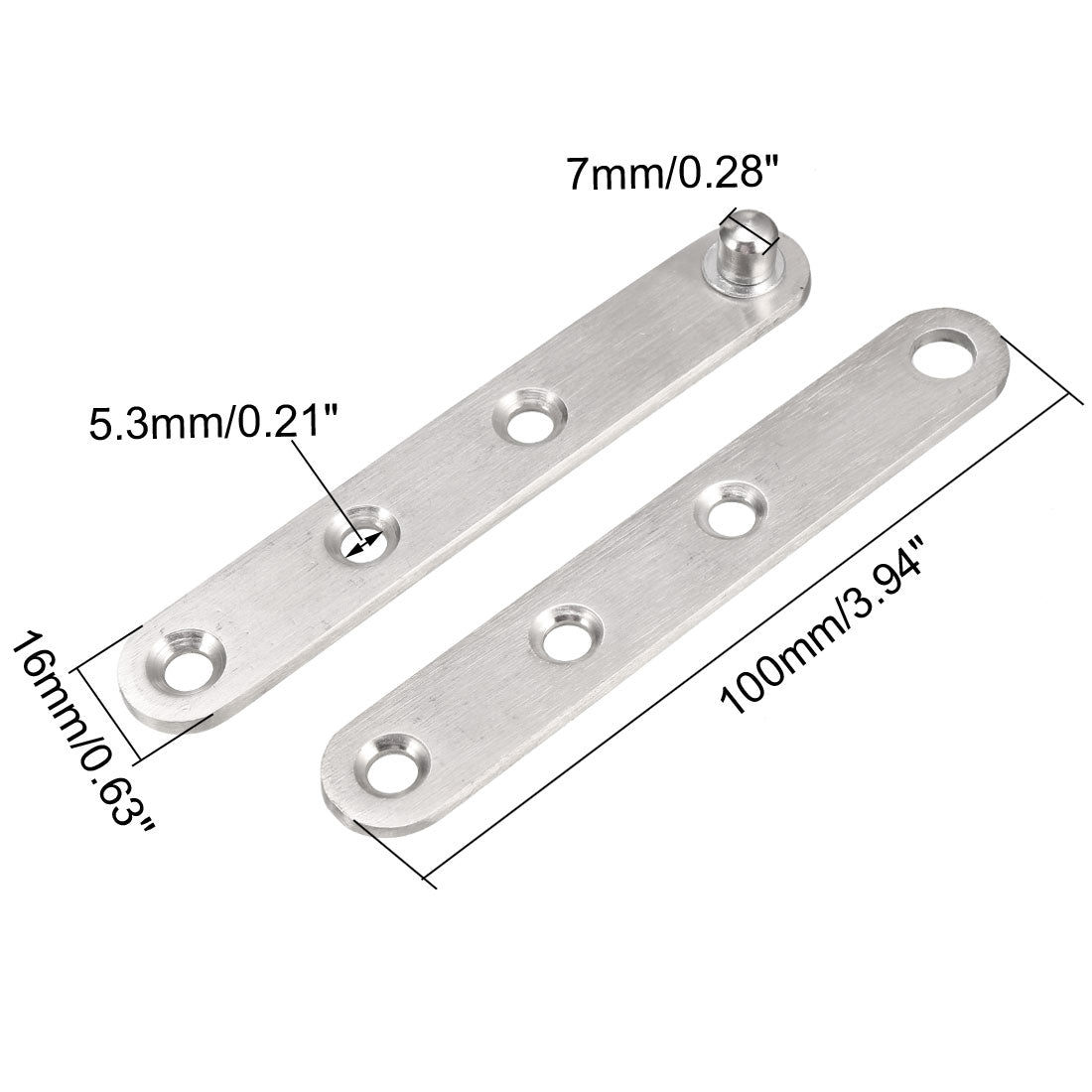 uxcell Uxcell 2 Sets Stainless Steel 360 Degree Rotating Door Pivot Hinge 100mm x 16mm