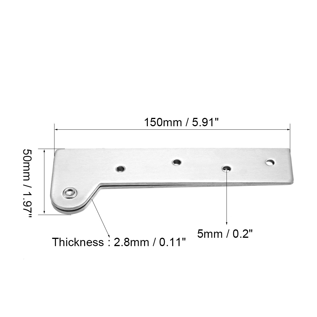 uxcell Uxcell 180 Degree Rotatable Pivot Hinge for Window Or Door 150x50mm Silver Tone