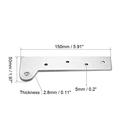 Harfington Uxcell 180 Degree Rotatable Pivot Hinge for Window Or Door 150x50mm Silver Tone