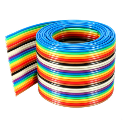 Harfington Uxcell Flat Ribbon Cable 26P Rainbow IDC Wire 1.27mm Pitch 1 Meters Long