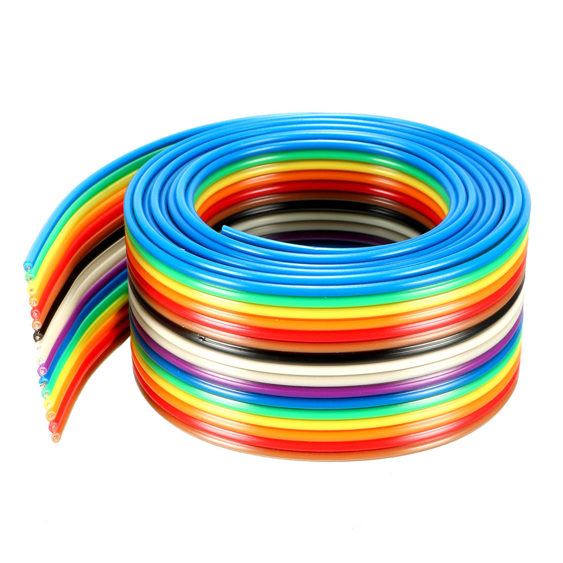 uxcell Uxcell Flat Ribbon Cable 16P Rainbow IDC Wire 1.27mm Pitch 1 Meter Long