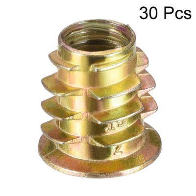 Harfington Uxcell Threaded Insert Nuts Zinc Alloy Hex Socket M8 Internal Threads 15mm Length 30pcs