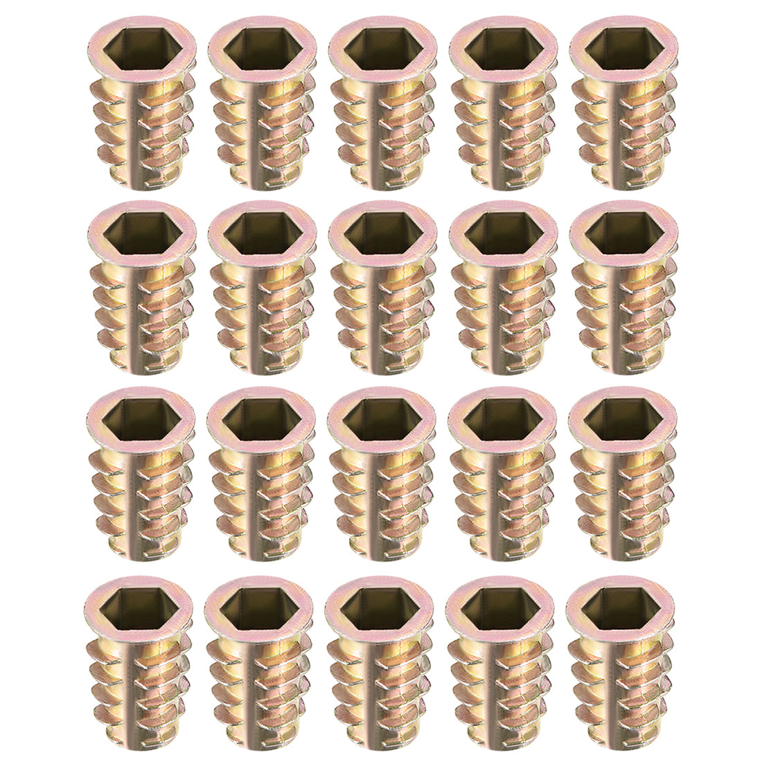 uxcell Uxcell Threaded Insert Nuts Zinc Alloy Hex Socket M10 Internal Threads 23mm Length 20pcs