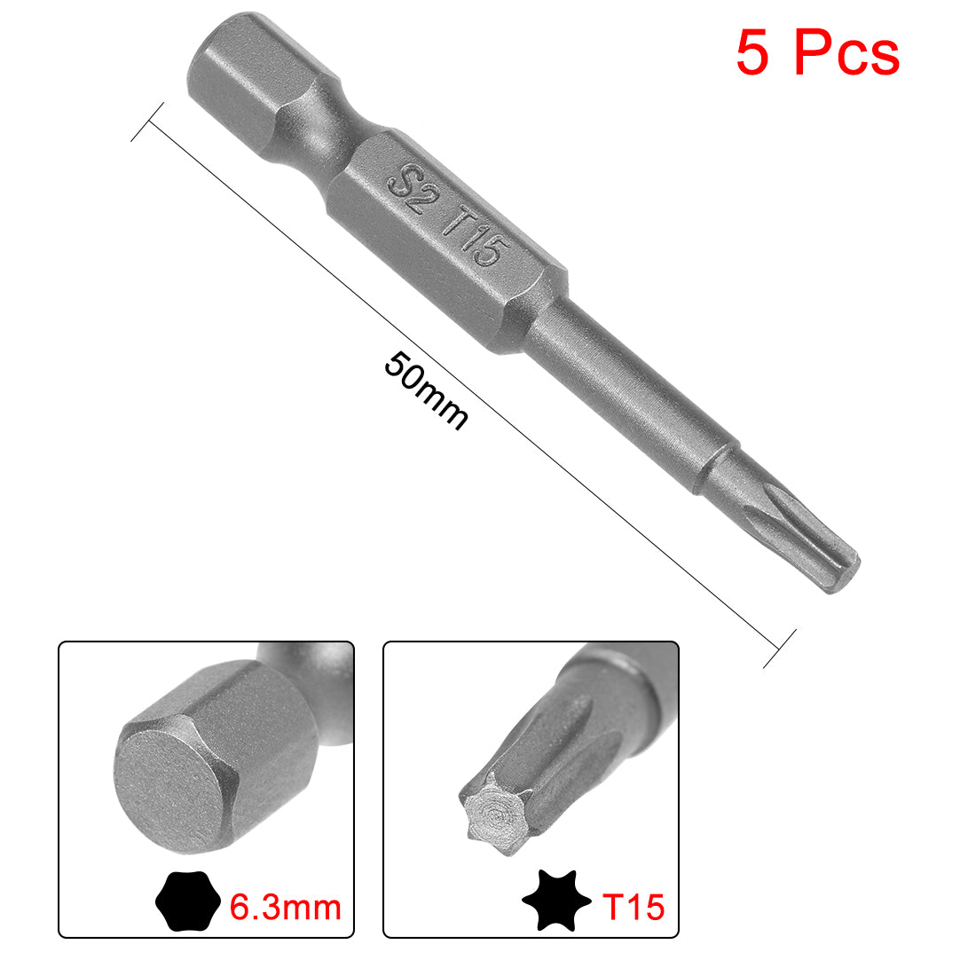 uxcell Uxcell Magnetic Torx Screwdriver Bits, Hex Shank S2 Steel Power Tool