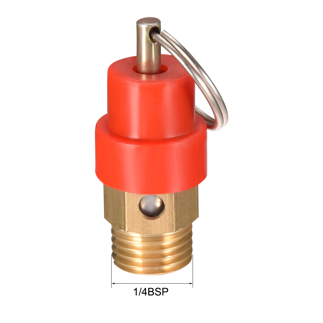 uxcell Uxcell Sicherheitsventil Druckluftkompressor-Druckbegrenzungsventil 1/4" BSP-Außengewinde 0,5 MPa Einstelldruck, Rot Hut 1Packung