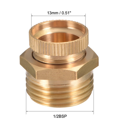 Harfington Uxcell 1/2PT Male Thread Dia Air Compressor Part Brass Tone Security Water Drain Valve