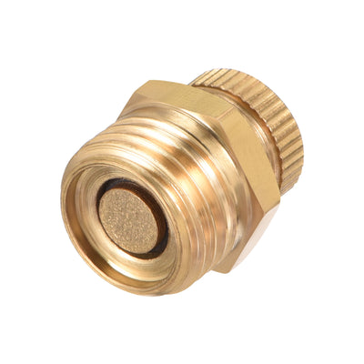 uxcell Uxcell 1/4 BSP Male Thread Dia Air Compressor Part Brass Tone Security Water Drain Valve