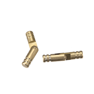 Harfington Uxcell Folding Support Hidden Concealed Cylinder Hinge Brass Tone 4mm x 20mm 8pcs