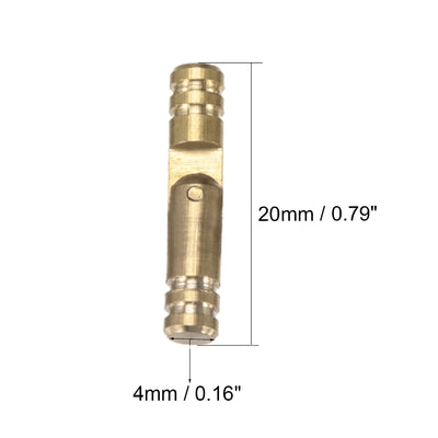 Harfington Uxcell Folding Support Hidden Concealed Cylinder Hinge Brass Tone 4mm x 20mm 20pcs