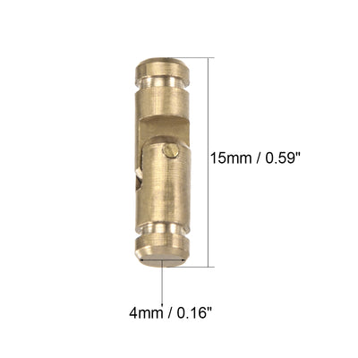 Harfington Uxcell Folding Support Hidden Concealed Cylinder Hinge Brass Tone 4mm x 15mm 50pcs