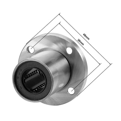 Harfington Uxcell Linear Motion Ball Bearings Round Flange