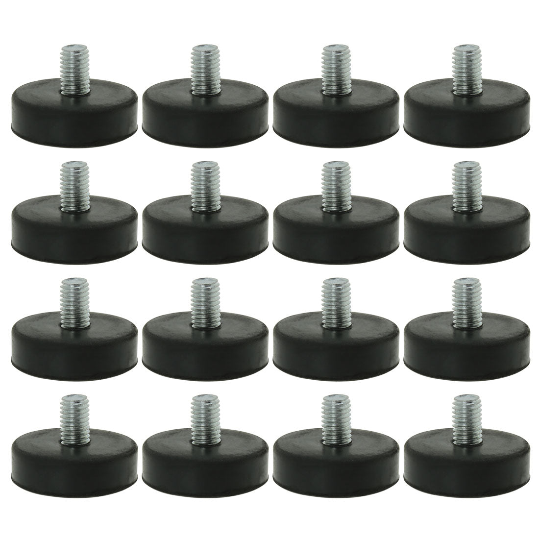 uxcell Uxcell M10 x 15 x 43mm Leveling Feet Adjustable Leveler Floor Protector Round Base for Furniture Chair Table Leg 16pcs