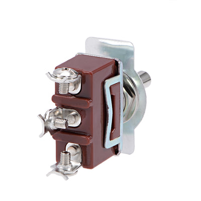 Harfington Uxcell SPDT Momentary Rocker Toggle Switch Heavy-Duty 15A 250V 3P ON/OFF/ON Metal Bat 2pcs