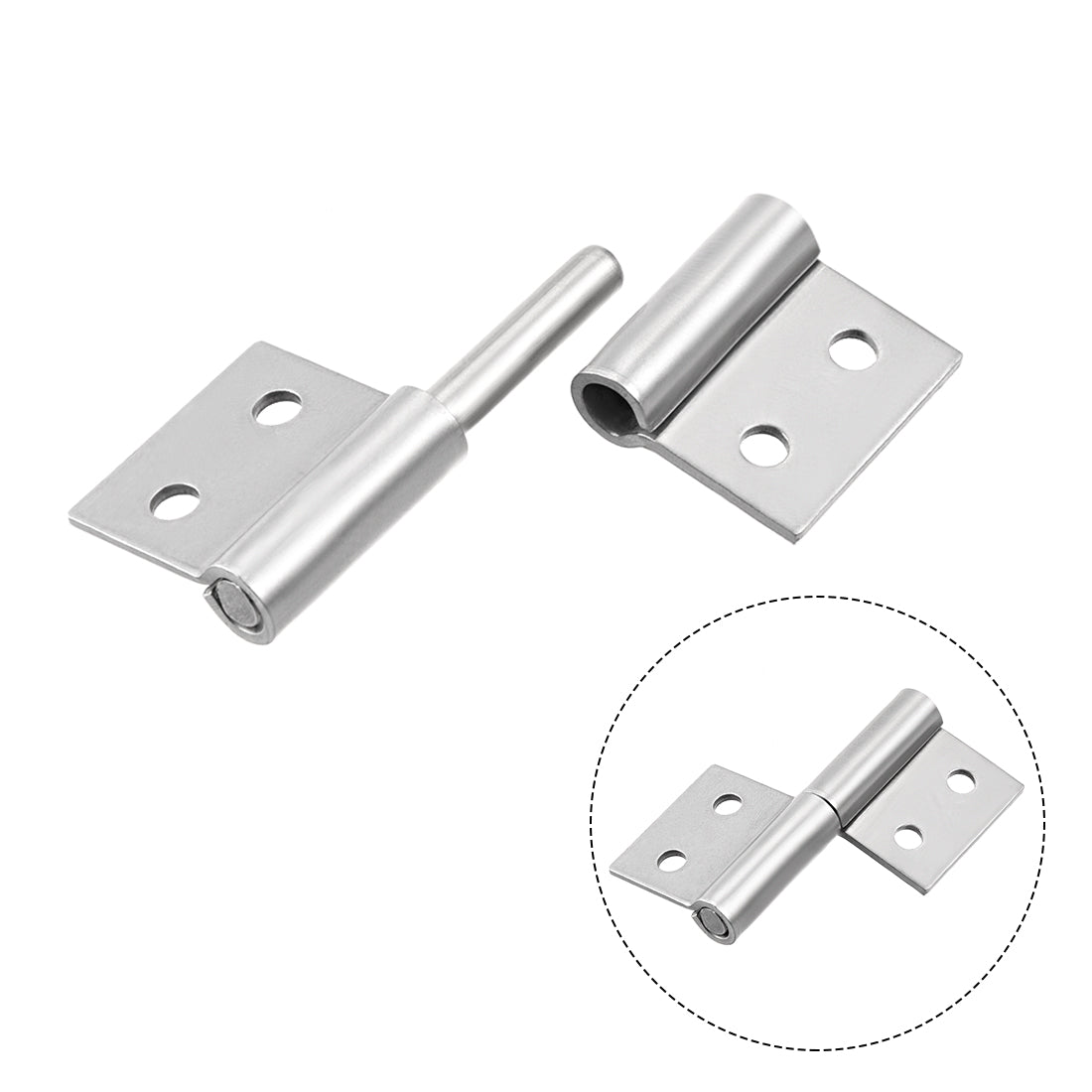 uxcell Uxcell 2-inch Long Steel Small Slip Joint Flag Hinge - Lift Off Right Handed Lid Door