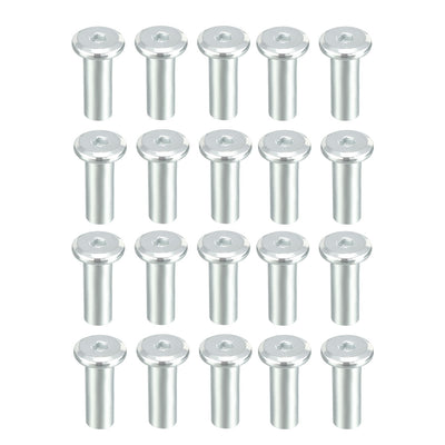 Harfington Uxcell M6x22mm Hex Socket Head Insert Nut Screw Post Sleeve Nut for Furniture 20pcs