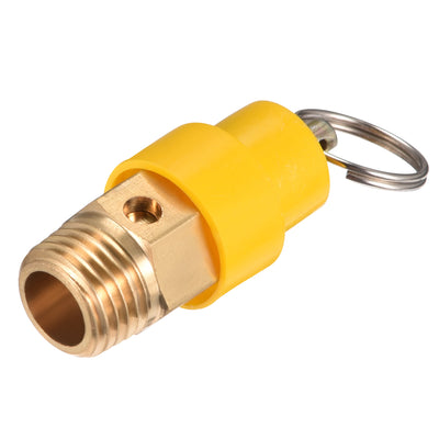uxcell Uxcell Air Compressor Fittings Pressure Relief Valve 1/4 G Thread 1.22Mpa Yellow