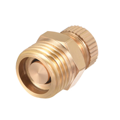 uxcell Uxcell Air Compressor 1/4 PT Male Thread Water Drain Valve Brass Tone 3pcs