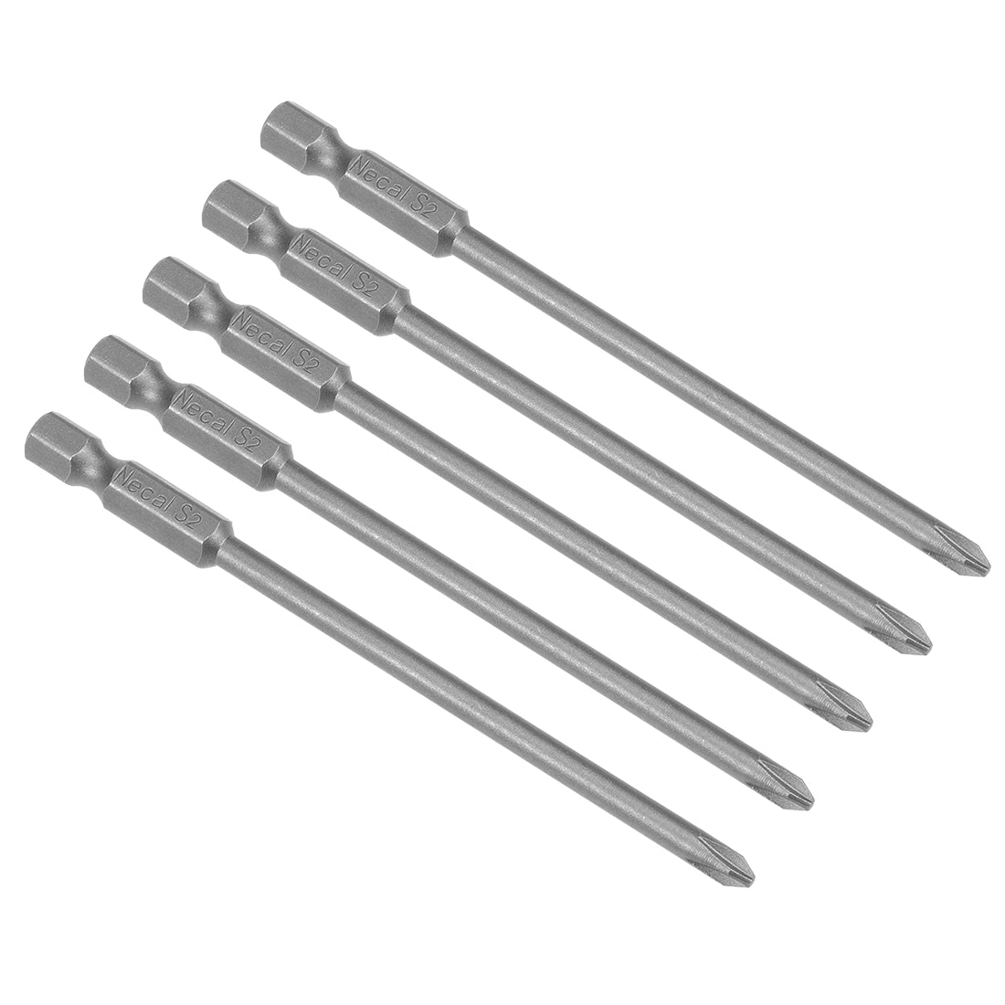 uxcell Uxcell 5 Pcs 1/4 Shank 100mm Length 4mm Phillips PH1 Magnetic S2 Screwdriver Bits