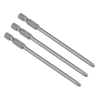 Harfington Uxcell 3 Pcs 4mm PH2 Magnetic Phillips Screwdriver Bits, 1/4 Inch Hex Shank 3.94-inch Length S2 Power Tool