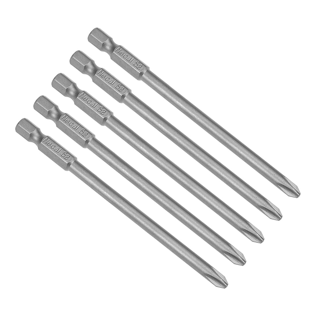 uxcell Uxcell 4 Pcs 5mm PH2 Magnetic Phillips Screwdriver Bits, 1/4 Inch Hex Shank 3.94-inch Length S2 Power Tool