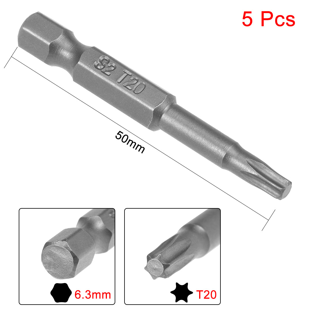 uxcell Uxcell Magnetic Torx Screwdriver Bits, Hex Shank S2 Steel Power Tool