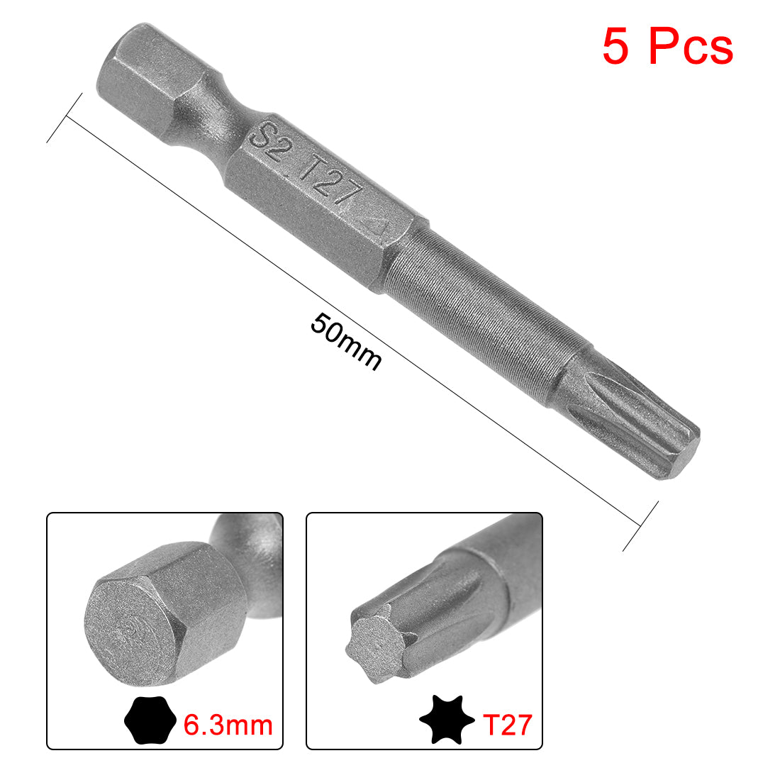 uxcell Uxcell Magnetic Torx Screwdriver Bits, Hex Shank S2 Steel Power Tool