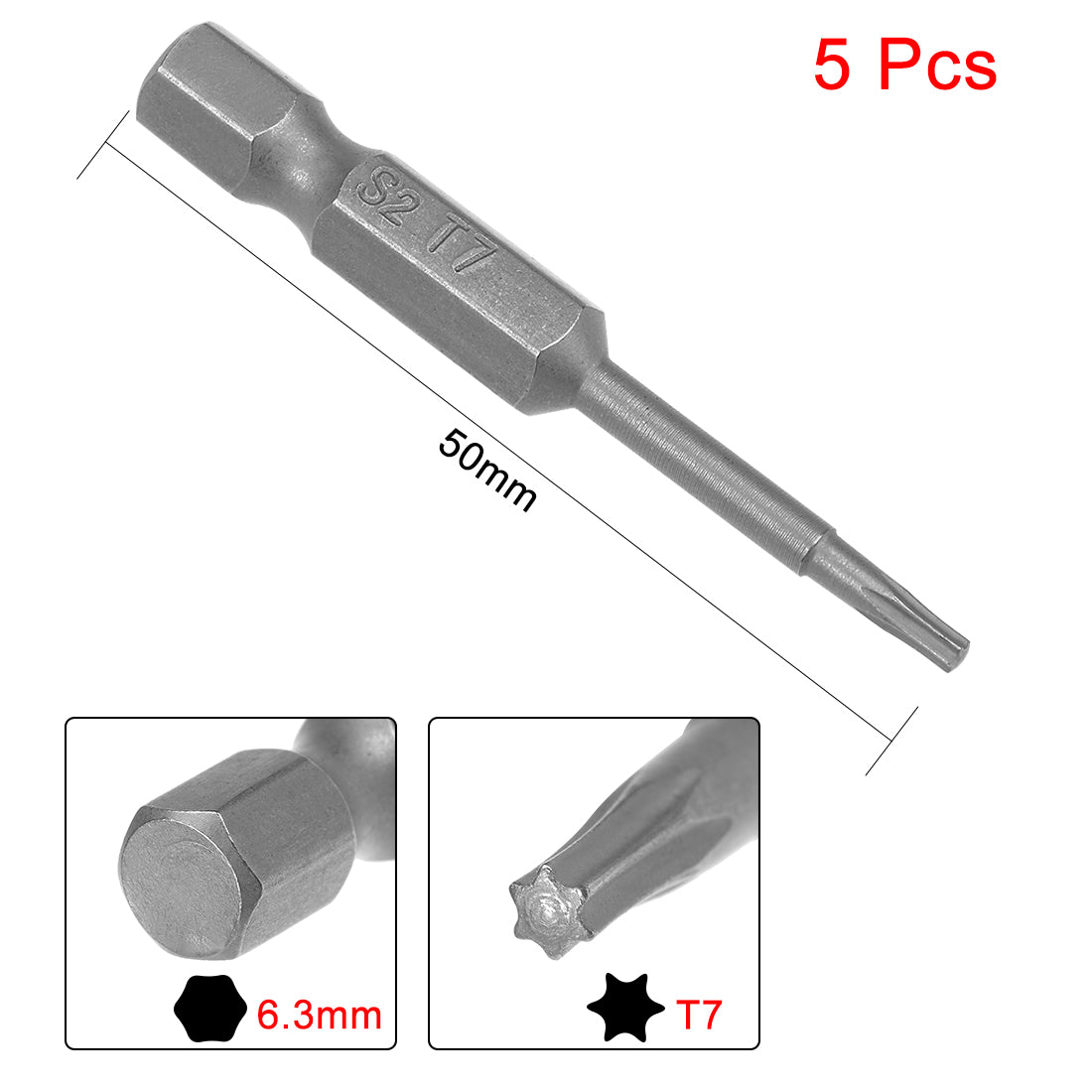 uxcell Uxcell Magnetic Torx Screwdriver Bits, Hex Shank S2 Steel Power Tool